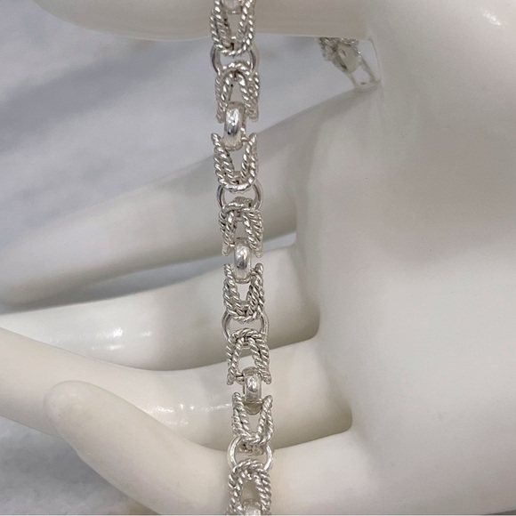 Sterling Silver Byzantine Rope Chain Necklace - Picture 3 of 10